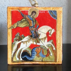 Saint Georges terrassant le dragon - Format : 15 X 15 cm - DR 