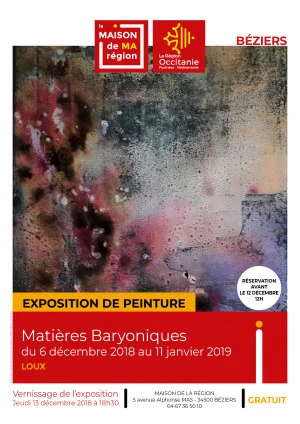 Affiche Exposition "Matières Baryoniques" par Loux