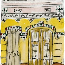 Maison, El Cabanyal, Valence (Espagne) - encre et aquarelle