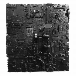 Monocard - 65cm x 65cm cartes électroniques noir monochrome - David Dubosc 2023 