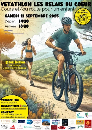 Affiche Vétathlon Les Relais du Coeur