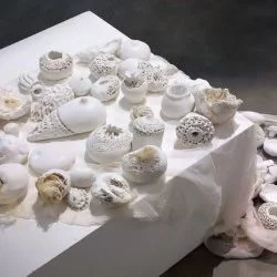 Installation "le Corps de l'Autre" - Terre et porcelaine - Sandrine Ginisty 