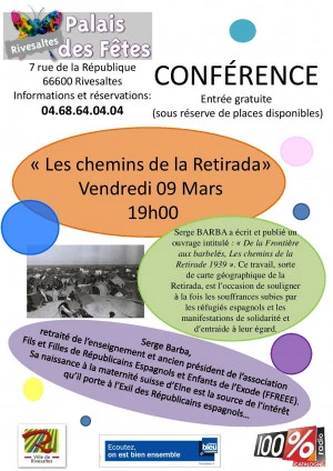 Affiche Conférence « Sur les chemins de la Retirada» M. Serge Barba