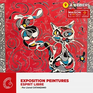 Affiche Exposition "ESPRIT LIBRE" par Lionel CATANZANO
