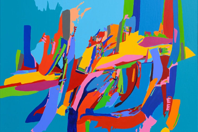 abstrait sans titre - acrylique sur toile 100X80