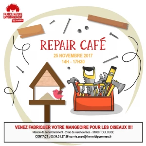 Affiche Repair café : Nichoirs et Mangeoires