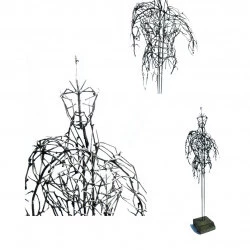 Grand Guerrier - Collage par soudure ; Métal noir ; H : 207cm, L : 70cm, P : 38cm, 2008 - Laurent Lafontas 