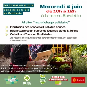 Affiche Semaine de la bio - Atelier maraîchage solidaire