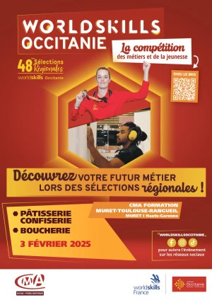 Affiche Les Worldskills Occitanie, découvrez le métier « BOUCHERIE » en action !