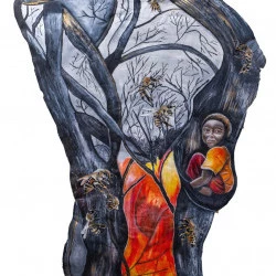 Incandescence n°1 - Huile sur papier non tissé, 2024