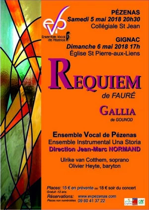 Affiche Concert Requiem Faure - Gallia de Gounod 