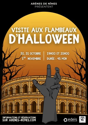 Affiche Visites aux Flambeaux d'Halloween aux Arènes de Nîmes