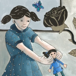 Le pays de la rose noire - Peinture A3 à la Gouache - Tania 