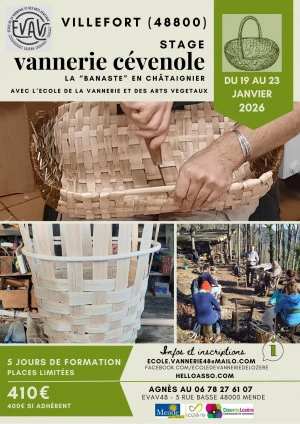 Affiche stage de vannerie cévenole
