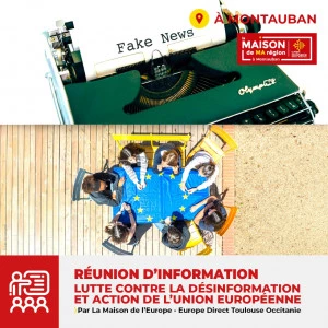 Affiche Lutte contre la désinformation dans le cadre de l'action de l'Union Européenne mercredi 27 mai à 14h