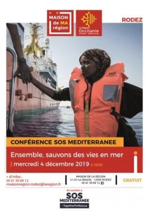 Affiche Conférence SOS MEDITERRANEE "Ensemble, sauvons des vies en mer"