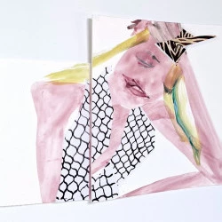 Low-cut - Gouache sur carton plume, collage 52 x 34 cm 2026
