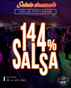 Affiche Soirée dansante 144% Salsa