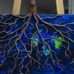 Racines - Technique mixte sur toile - Agnès Vangell 