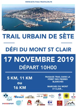 Affiche Défi du Mont Saint-Clair, trail urbain de Sète 