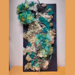 fonds marins - peinture - déchets maritime - représentation d'un fond marin - Isabelle vannobel 