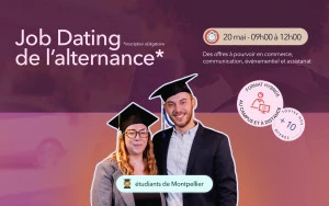 Affiche Job dating de l'alternance : participe au campus ou à distance