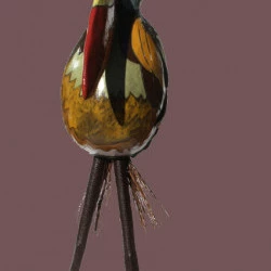 Dancing bird - Oiseau céramique raku et outils de récupération 60cm 2015