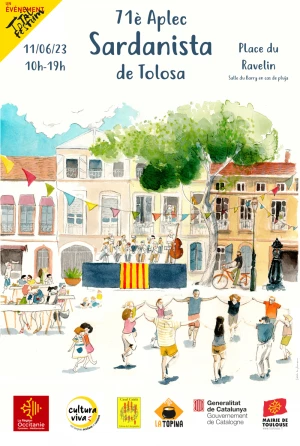 Affiche 71ème Aplec de la sardana de Tolosa de Llenguadoc - 71e fête de la sardane de Toulouse