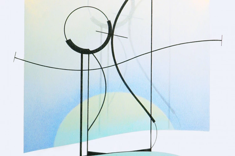 Série Passerelles, 2025 - Crayon de couleur et feutre noir sur papier