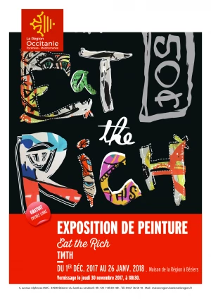 Affiche Vernissage "Eat the Rich" par TMTH