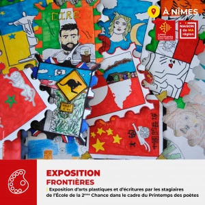Affiche Exposition « Frontières » par les stagiaires de l'E2C