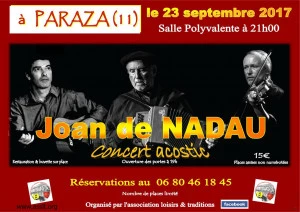 Affiche Concert Joan Nadau