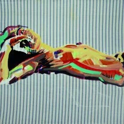 O Mao e aLuva - huile sur tissu, 50 x 40 cm, 2020