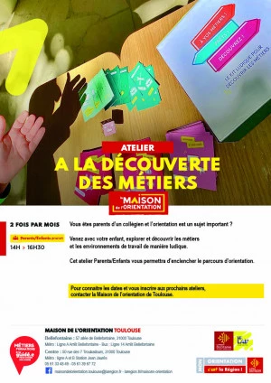 Affiche Atelier Parents-enfants A la découverte des métiers