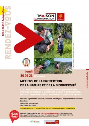 Affiche Métiers de la protection de la nature et de la biodiversité (Public scolaire)