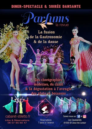 Affiche Dîner-spectacle : Revue "Parfums" du cabaret Stiletto
