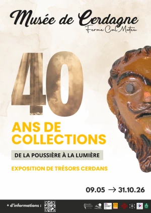 Affiche 40 ans de collections: « De la poussière à la lumière » Exposition de Trésors Cerdans