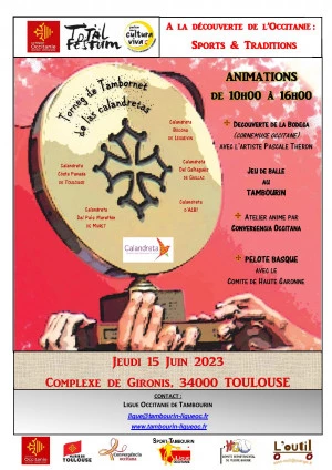 Affiche À la découverte de l'Occitanie : sport et tradition / A la descobèrta d'Occitània : espòrt e tradicion 