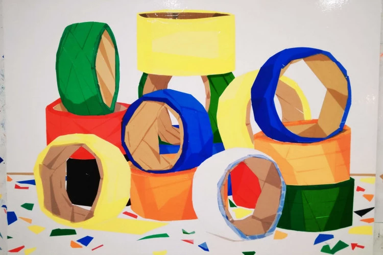 ruban adhésif - Ruban adhésif, toile. 100 x 80 cm. 2020.