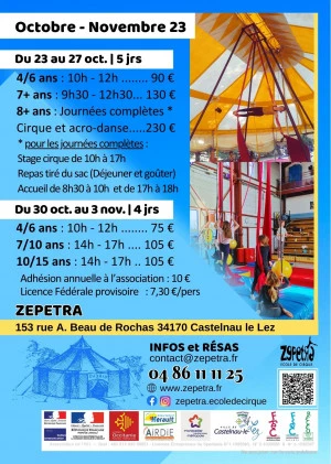 Affiche Découvrez l'art du cirque avec nos Stages pour enfants et Adolescents !