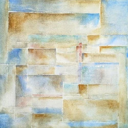 Plage - Aquarelle, L 40 x H 40 cm