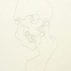 "NIKE la mort" - Cheveux sous verre- 2012 48 cm x 48cm -2012 - Claudie Dadu 