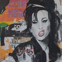 No, no, no - Technique mixte collage et acrylique - GAUDRY 