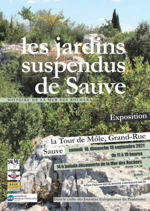 Affiche Les Jardins suspendus de Sauve, histoire de la Mer des Rochers.