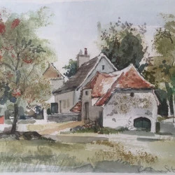 Petite grange- Rignac - Aquarelle