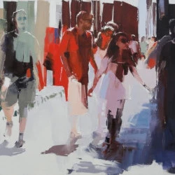 Foule sentimentale - Huile sur toile - Elisabeth Besnier 