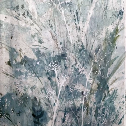 Herbes folles 3 - Techniques mixtes sur momigami. 15x20cm - C. Nèble-Atelier2 