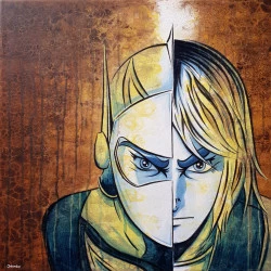 Actarus - Technique mixte sur Grès cérame 60cm x 60cm - Geordie LHERIAU 