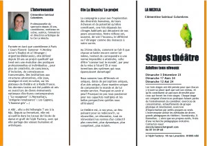 Affiche Stage théâtre adultes "Rythmes et voix"