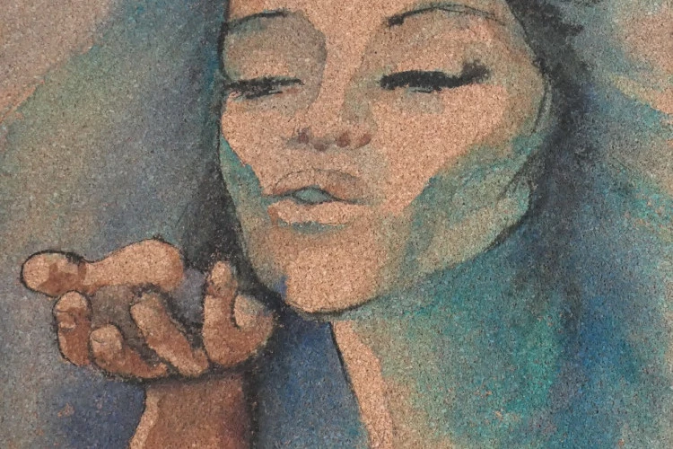 Message Personnel - Encres sur liège, 50 x 50 cm - Sylvie Seigneuret 